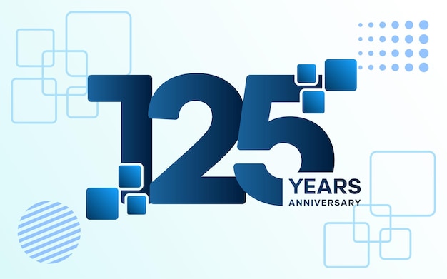 125 Year Anniversary celebration logotype Anniversary celebration template design Vector illustrations