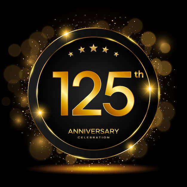 125th Anniversary Celebration Golden Anniversary Template Design Vector Template illustration