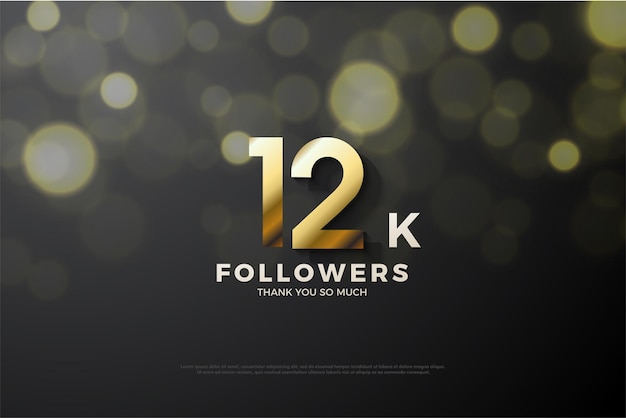 12k followers with bokeh background