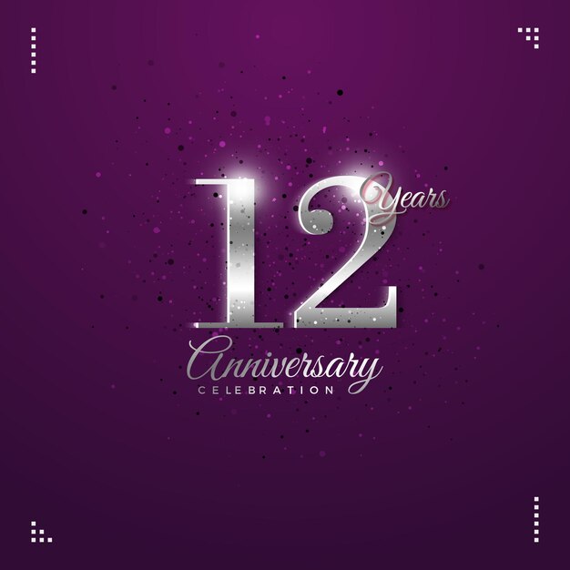 12th anniversary invitation with silver numbers