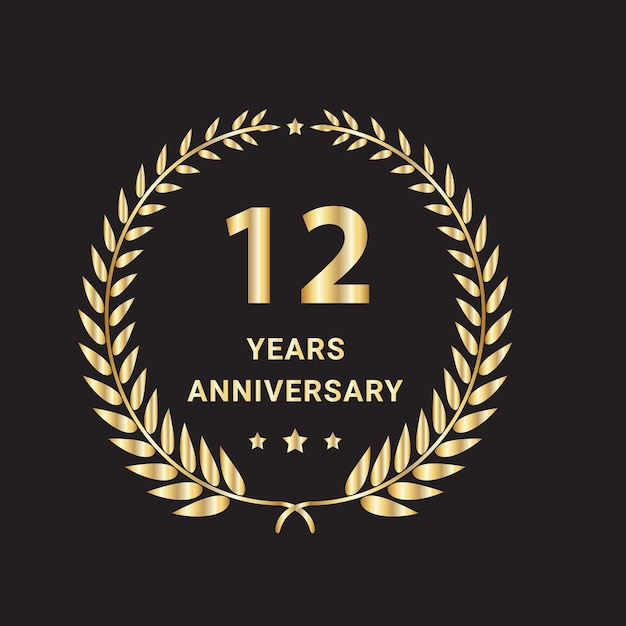 12th Years Anniversary Logo Design, 12 years anniversary