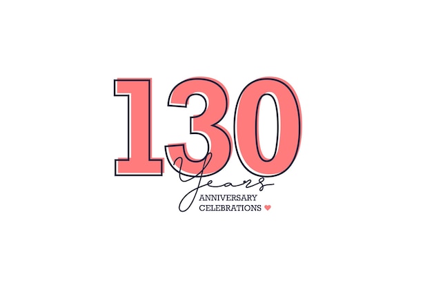 130 years anniversary Anniversary template design concept with peach color and black line design for event invitation card greeting card banner poster flyer book cover and print Vector Eps10