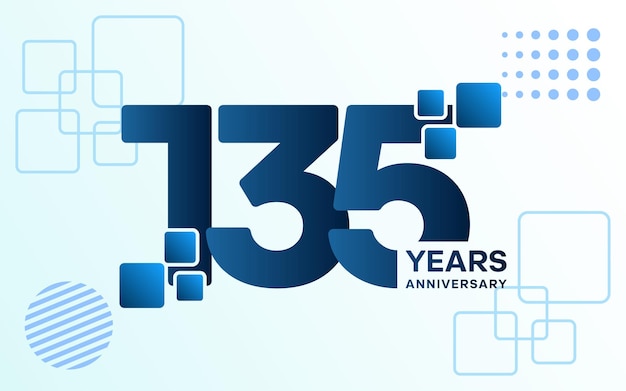 135 Year Anniversary celebration logotype Anniversary celebration template design Vector illustrations