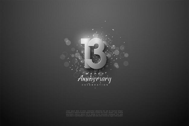 13th Anniversary with 3D silver numerals illustration.