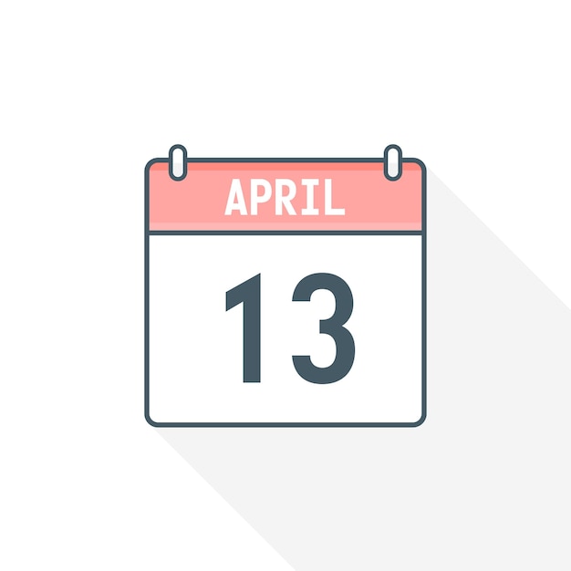 13th April calendar icon April 13 calendar Date Month icon vector illustrator