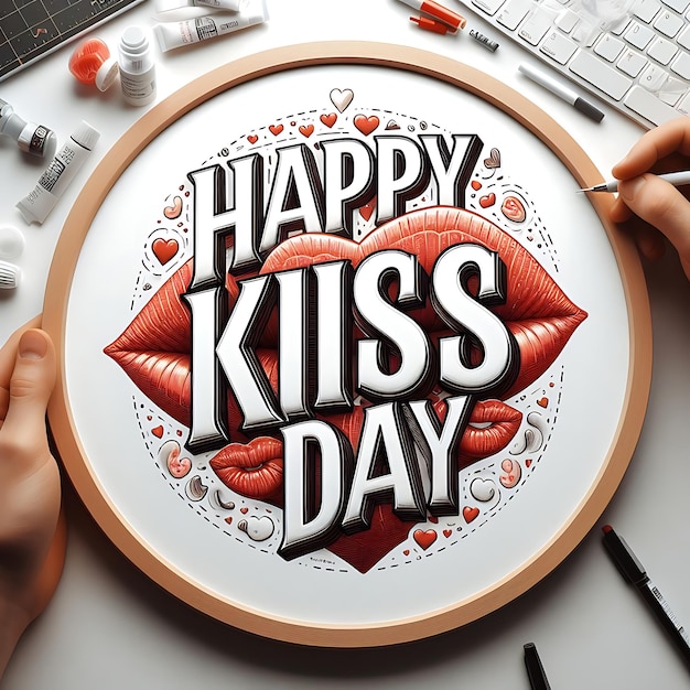 13th February Happy Kiss Day of Valentine Week Social Media Post