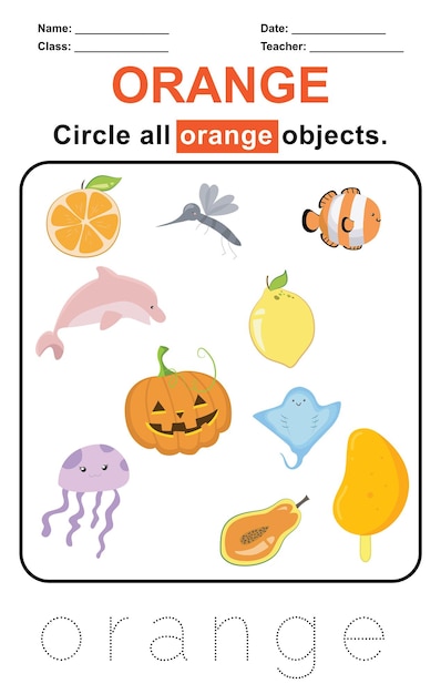 14 Circle all orangeobjects