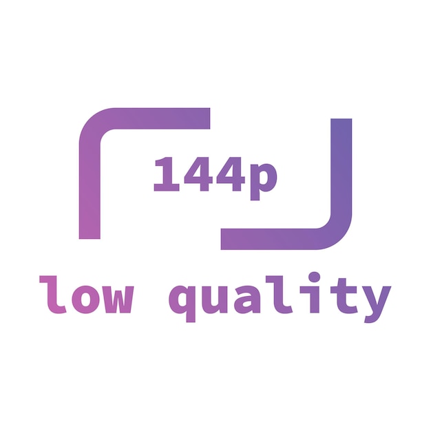 144P Low Quality video frame icon design vector