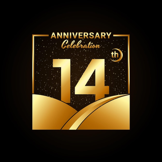 14th anniversary Anniversary Celebration template design Logo vector illustration