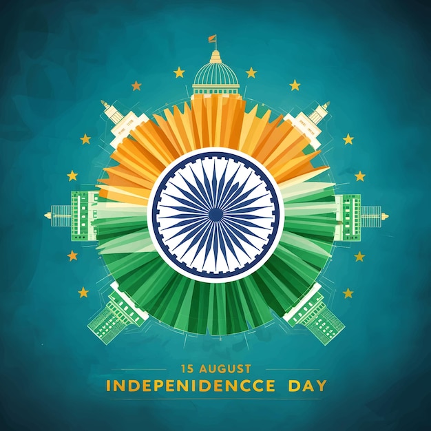 15 August Indian Independence Day Colorful Illustration