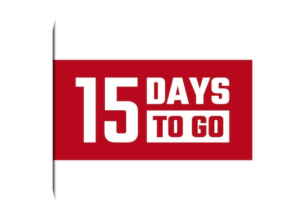 15 days to go red banner design vector illustration