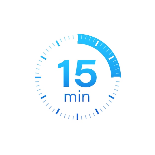 The 15 minutes, stopwatch vector icon