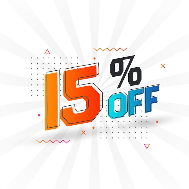 15 Percent off 3D Special promotional campaign design 15 of 3D Discount Offer for Sale and marketing