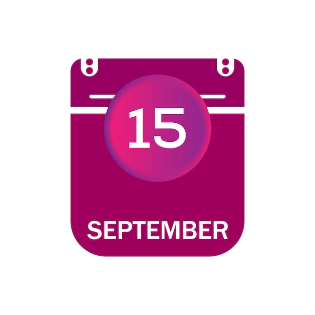 15 september, september calendar icon with date