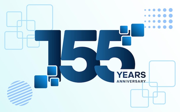 155 Year Anniversary celebration logotype Anniversary celebration template design Vector illustrations