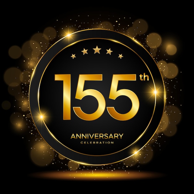 155th Anniversary Celebration Golden Anniversary Template Design Vector Template illustration