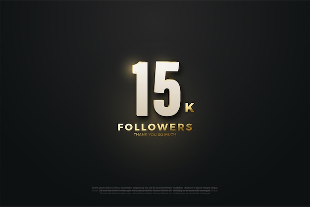 15k followers illustration background with lit figures amid a dark background.