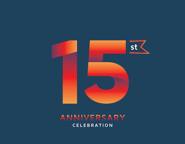 15st anniversary colorful