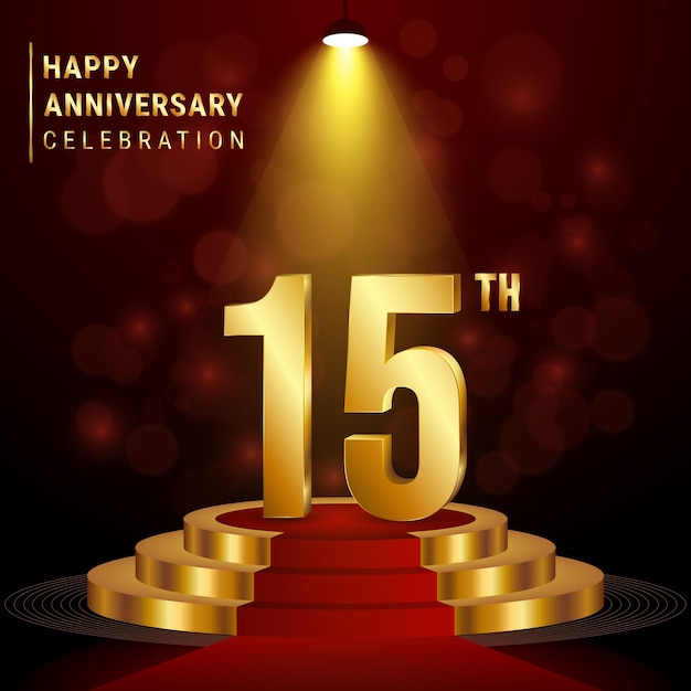 15th Anniversary Logo Perfect logo design for anniversary celebration events Vector illustration EPS 10