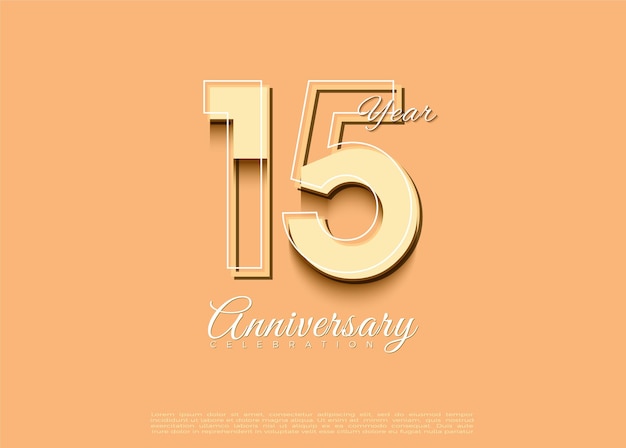 Vector 15th anniversary on a plain background