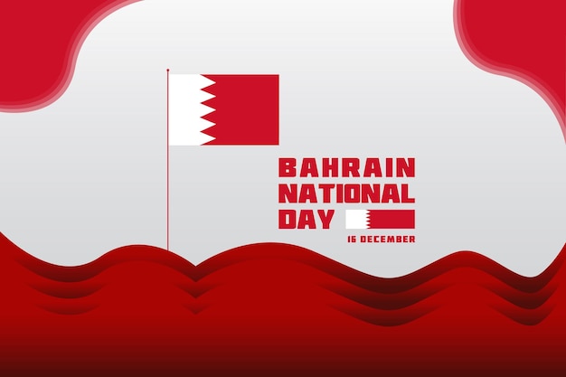 16 December, Bahrain National Independence Day, Flag of Bahrain. vector illustration.