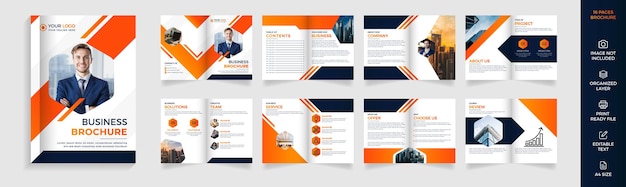 16 page business corporate brochure template design