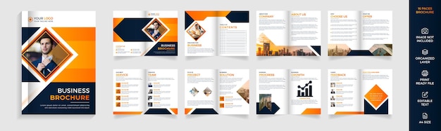 16 page modern corporate business brochure template design