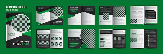 16 pages bifold business company brochure template design