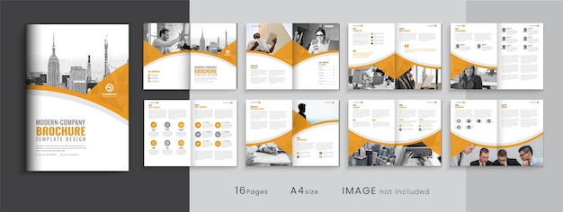 16 pages business brochure template layout design Creative bifold business brochure template design