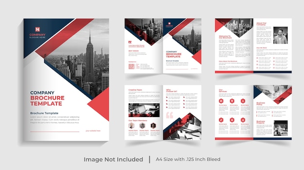 16 pages modern corporate business bifold brochure company profile design