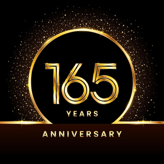 165th anniversary Logo Anniversary logo design with double line concept vector illustration