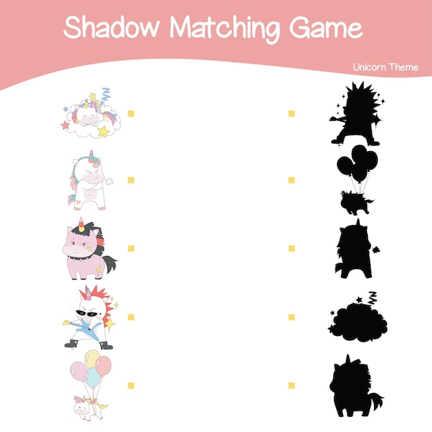 166 Unicorn Shadows Matching Game