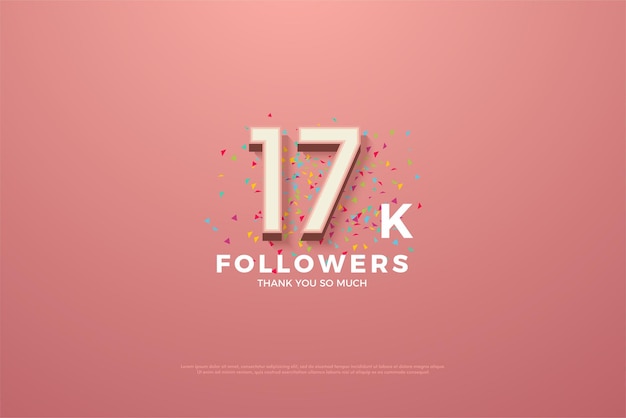 17k followers poster with colorful paper cut sprinkles.