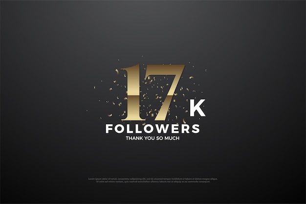 17k followers poster with flat numbers and color combinations.