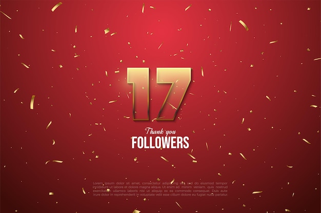 17k followers with gold glitter rain background