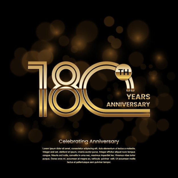 180th Anniversary Anniversary logo design with double line concept Vector Template