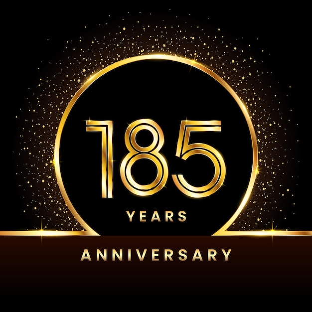 185th anniversary Logo Anniversary logo design with double line concept vector illustration