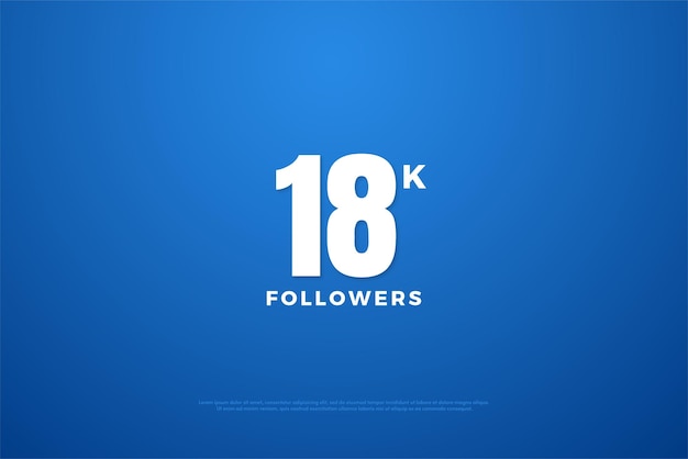 18k followers with simple white numbers