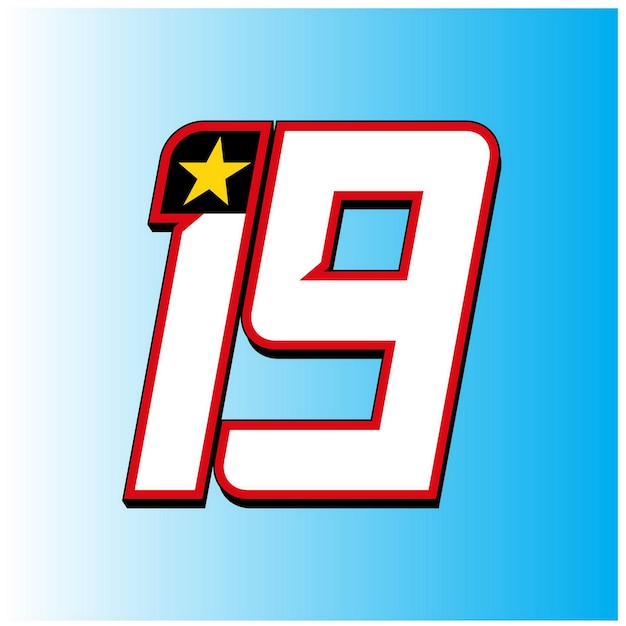 19 Modern number sport racing in vector illustration business print and other