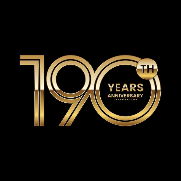 190 year anniversary Anniversary logo design with double line concept vector illustration