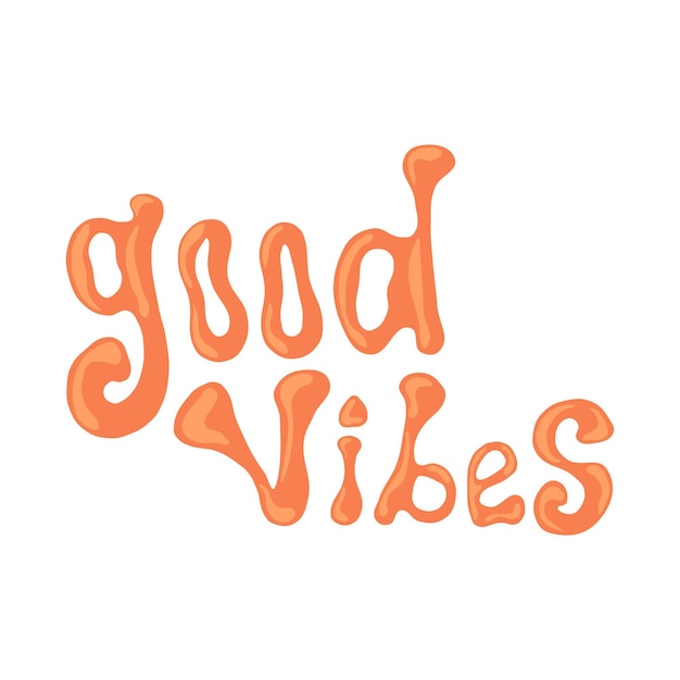 Vector 1970 good vibes colorful vector clipart illustration