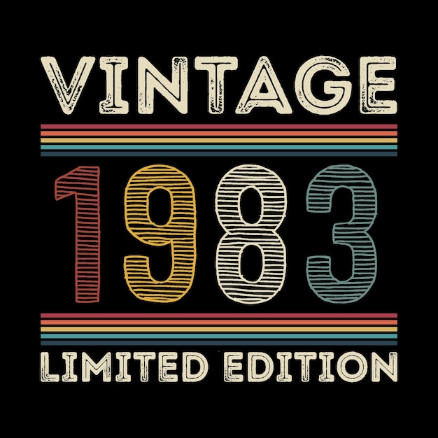 1983 vintage retro t shirt design vector