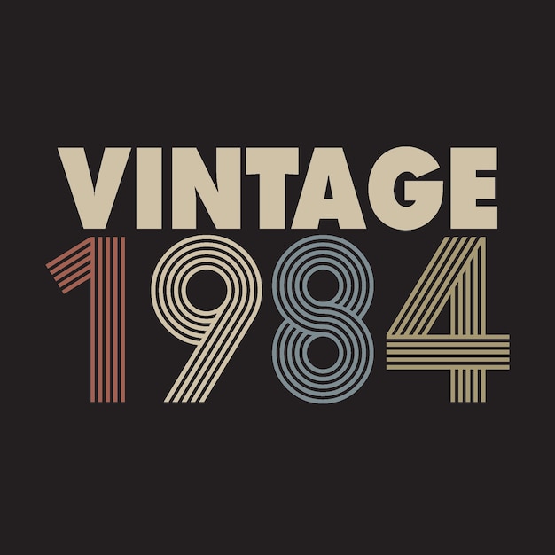 1984 vector vintage retro t shirt design black background