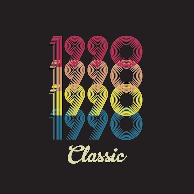 1990 vintage retro t shirt design vector black background