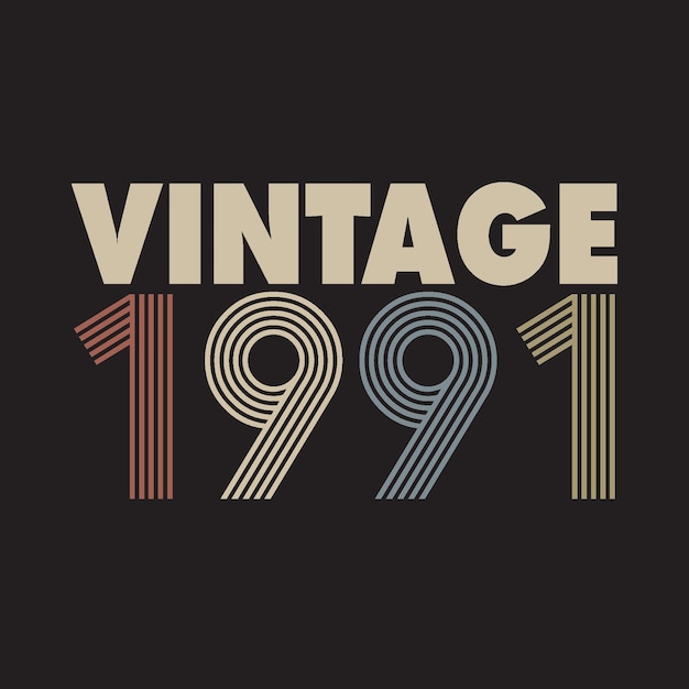 1991 vector vintage retro t shirt design black background