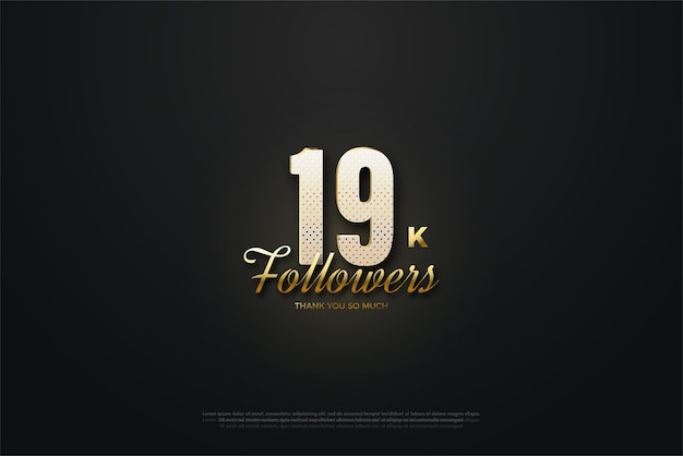 19k followers with golden glow effect.