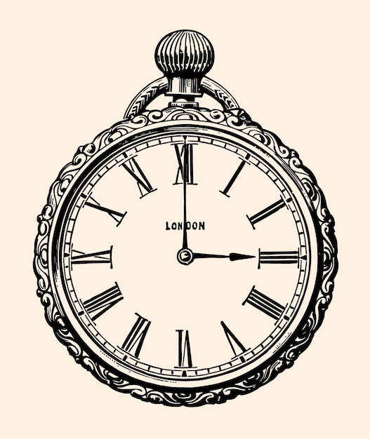 Vector 19th century women's pocket watch