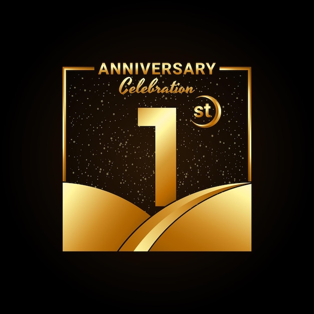 1st anniversary Anniversary Celebration template design Logo vector illustration