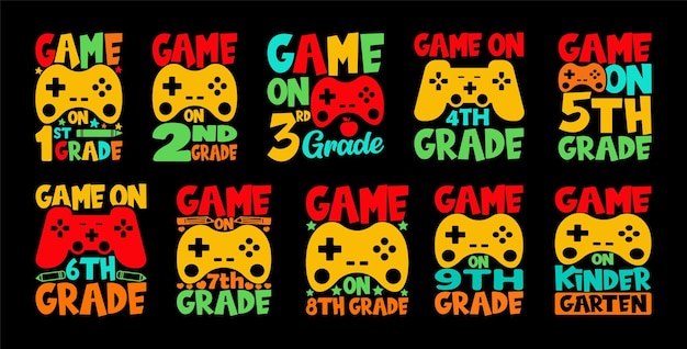 1st grade Game on Back To School T shirt Design Bundle Quotes about Back To School