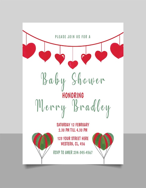 1st Heart Valentines Day Valentine Shower Invitation Sweetheart Invite